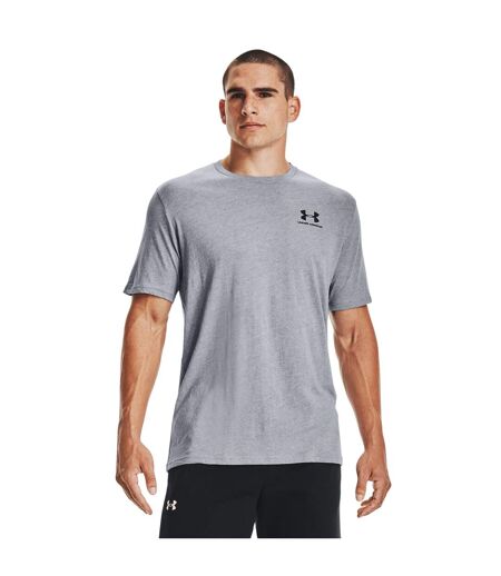Mens Sportstyle Short-sleeved T-shirt Light Steel Heather Black Under Armour