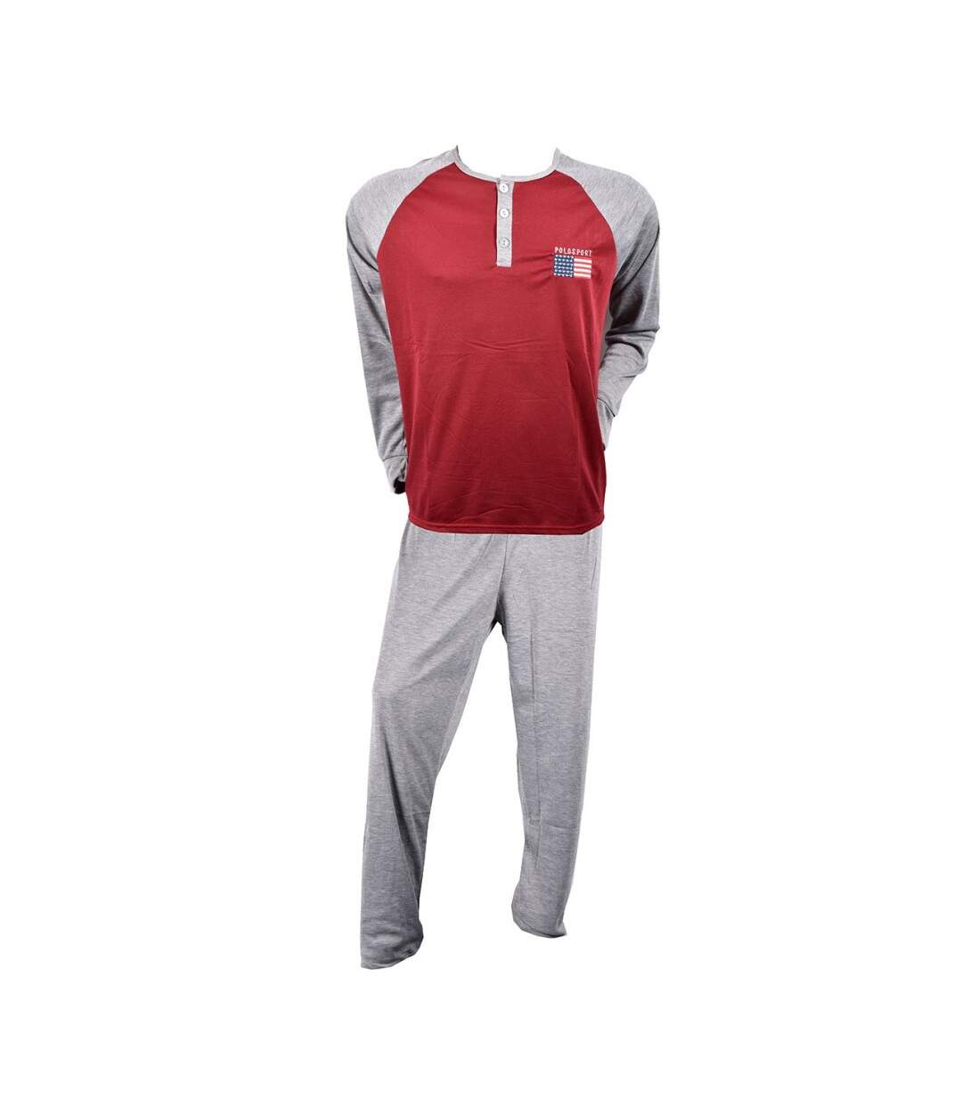 Pyjama Homme Long SWEET SECRET Q2763 POLO SPORT ROUGE-1