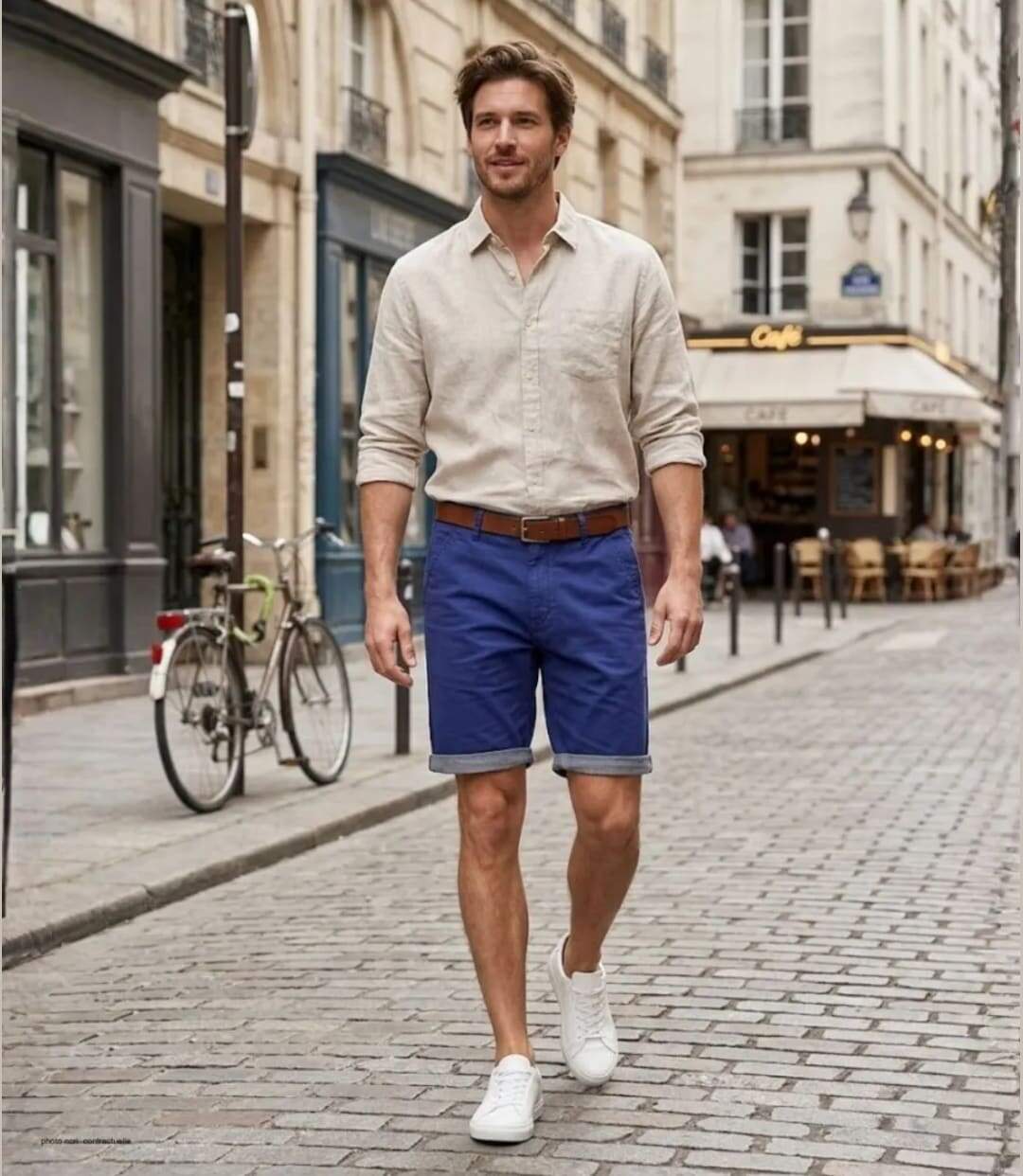 CHALLENGER L2102B Bermuda en coton twill pour un style estival chic et intemporel-5