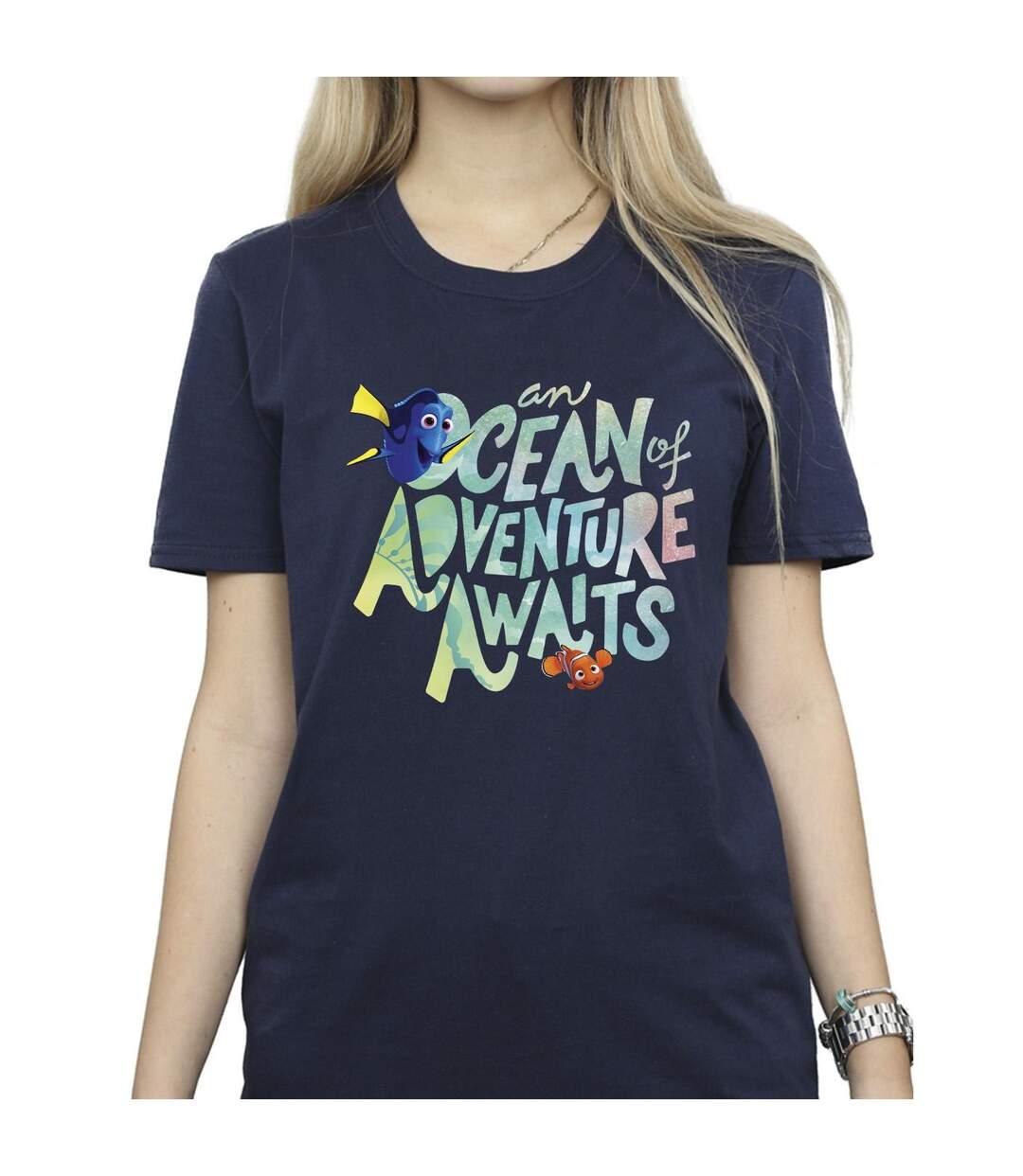 Disney - T-shirt FINDING DORY OCEAN OF ADVENTURE - Femme (Bleu marine) - UTBI23047-3