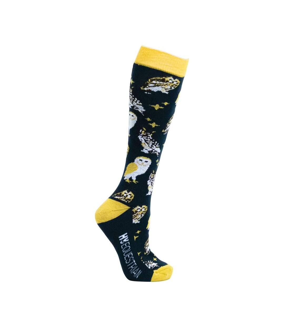 Pack Of 3  Womens/ladies Night Owl Socks  Navy Yellow Hy-3