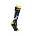 Pack Of 3  Womens/ladies Night Owl Socks  Navy Yellow Hy-3