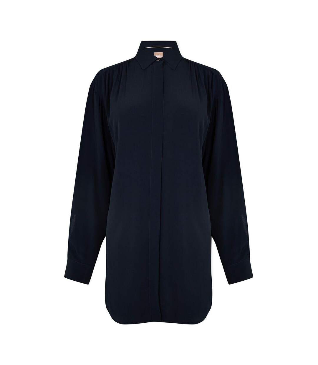 Womens/ladies Benika Long-sleeved Blouse Dark Blue Boss-1