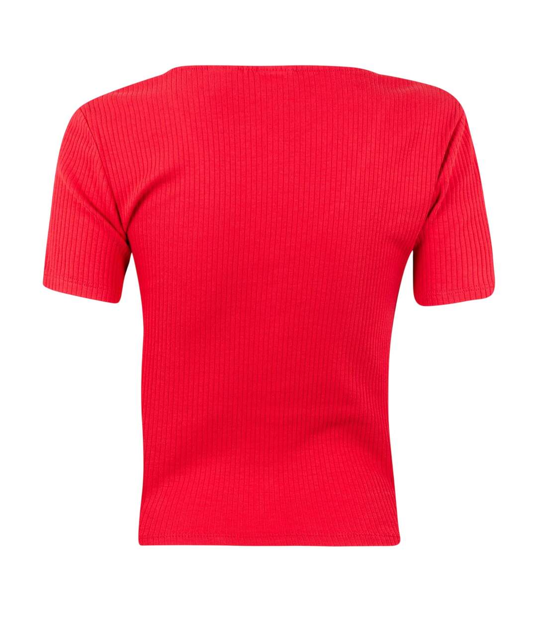 Womens/ladies Ribbed V Neck Top True Red Levis-2