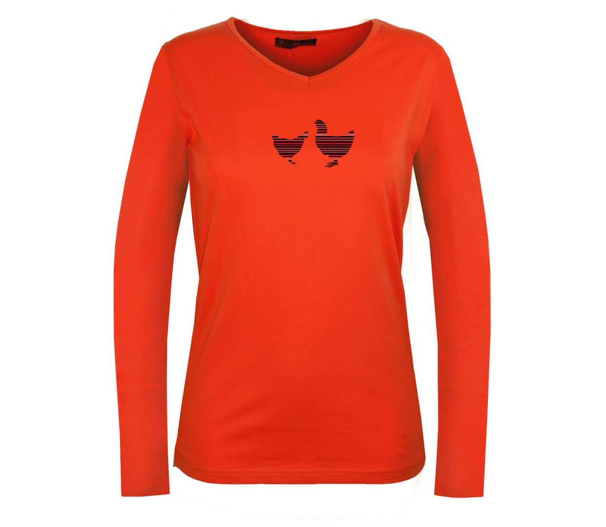 Tee-shirt MAYFLOWER NAPOLI1 orange à sérigraphie poule : confort et peps animalier-5