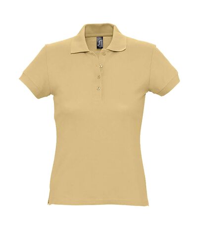 SOLS Womens/Ladies Passion Pique Short Sleeve Polo Shirt (Sand) - UTPC317