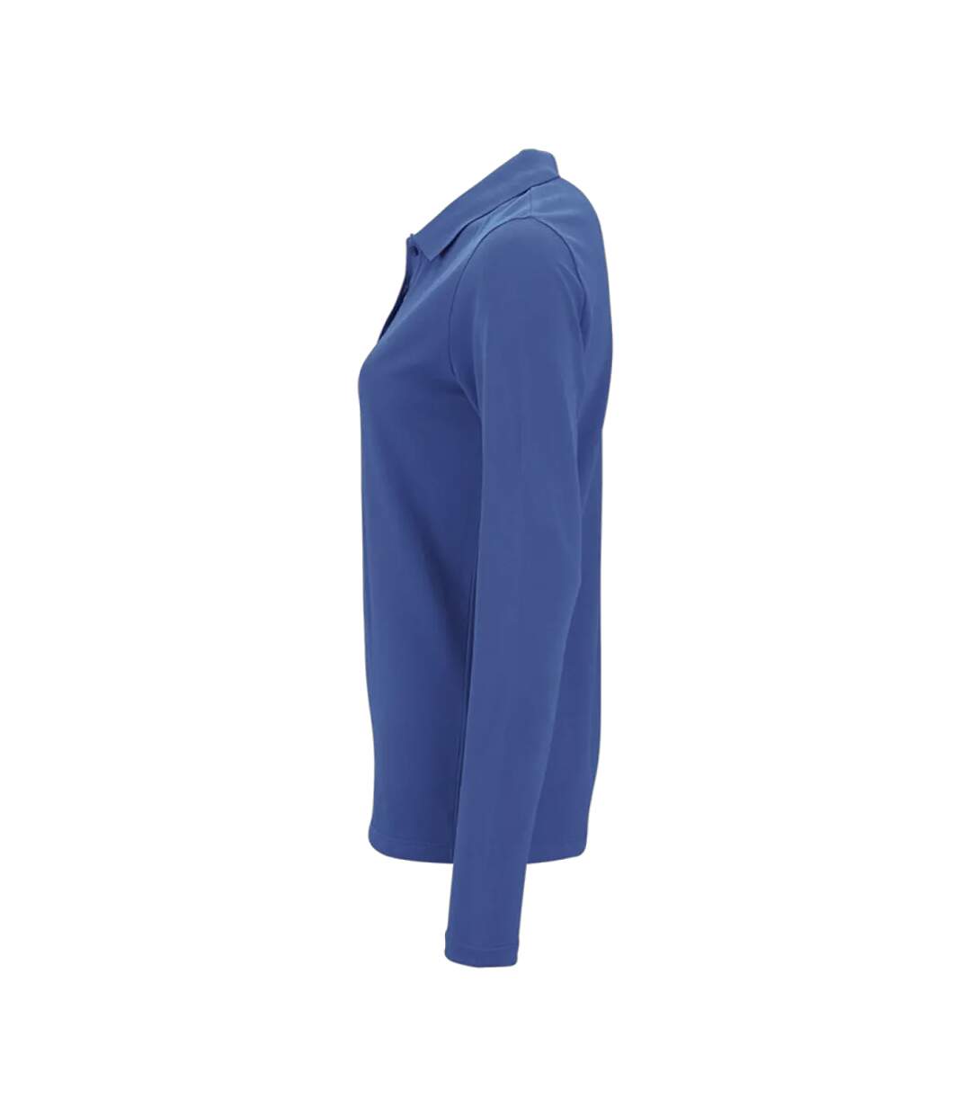Womens/ladies Perfect Pique Long-sleeved Polo Shirt Royal Blue SOLS-3
