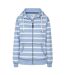 Womens/ladies Striped Full Zip Hoodie Sky Lazy Jacks-1