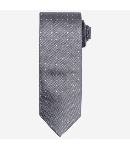 Premier Unisex Adult Micro-Dot Tie (Silver/White) (One Size)