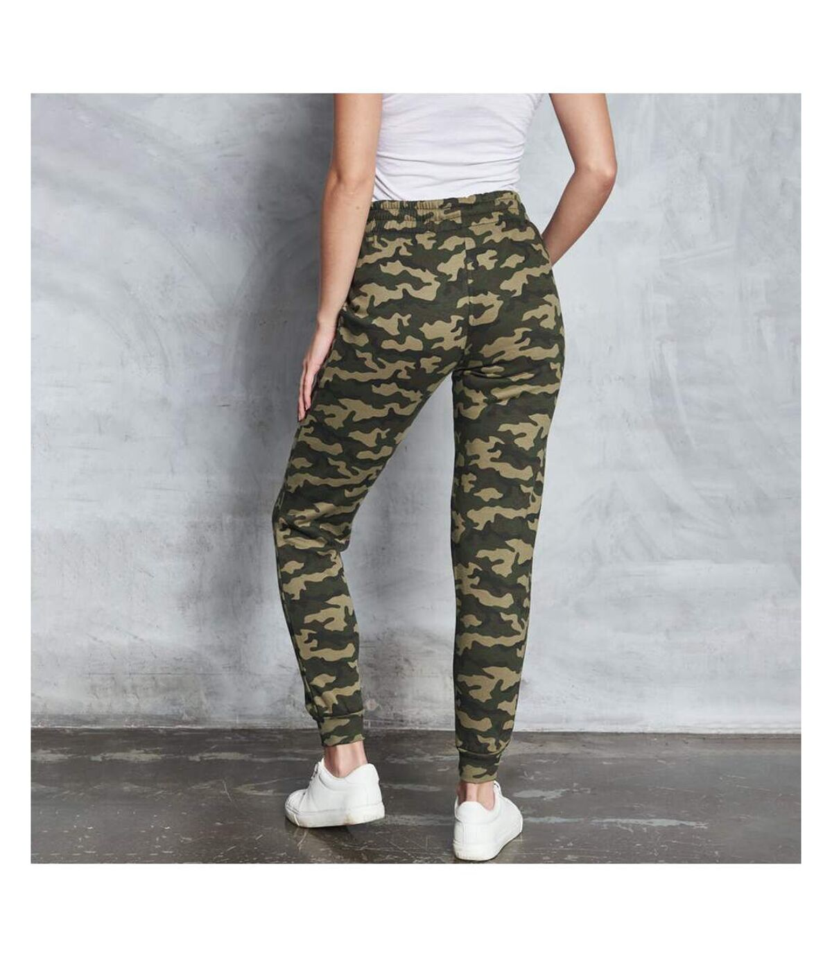 AWDis Hoods Mens Tapered Track Pants (Green Camo)