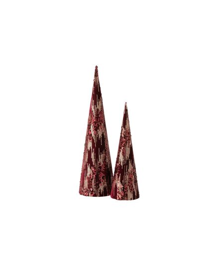Cône Décoratif Sequin 47cm Bordeaux