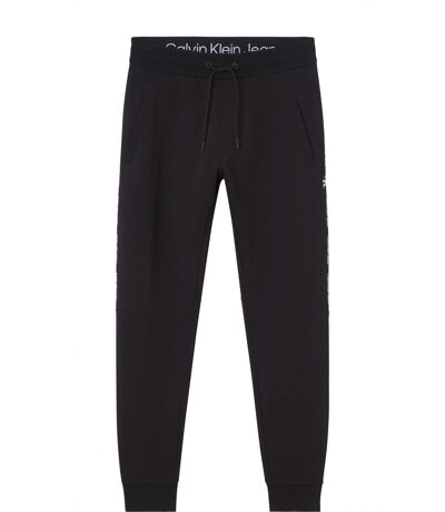Pantalon sportswear en coton avec bande logo  -  Calvin klein - Homme