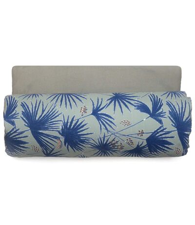 Housse d'édredon en lin lavé imprimé végétation éxotique doublé coton lavé uni PALAWAN