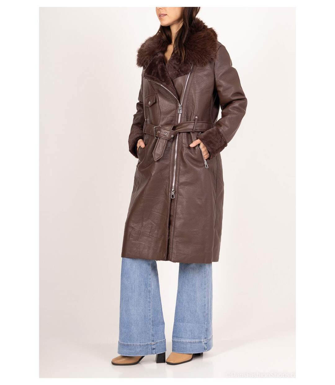 Manteau Long Avec Fourrure