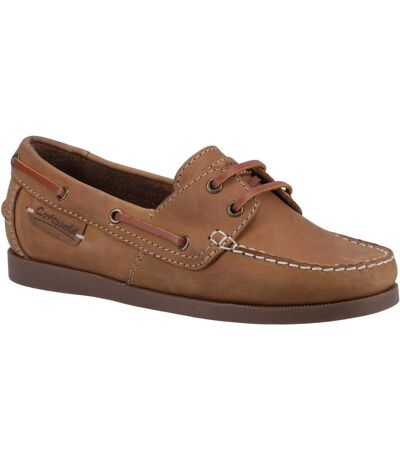 Cotswold Womens/Ladies Waterlane Leather Boat Shoes (Camel) - UTFS10632