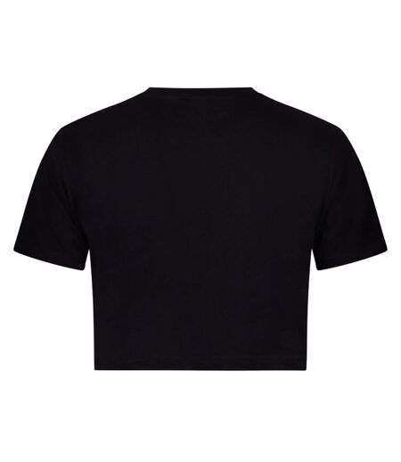 Womens/ladies Script Cropped T-shirt Caviar Diesel