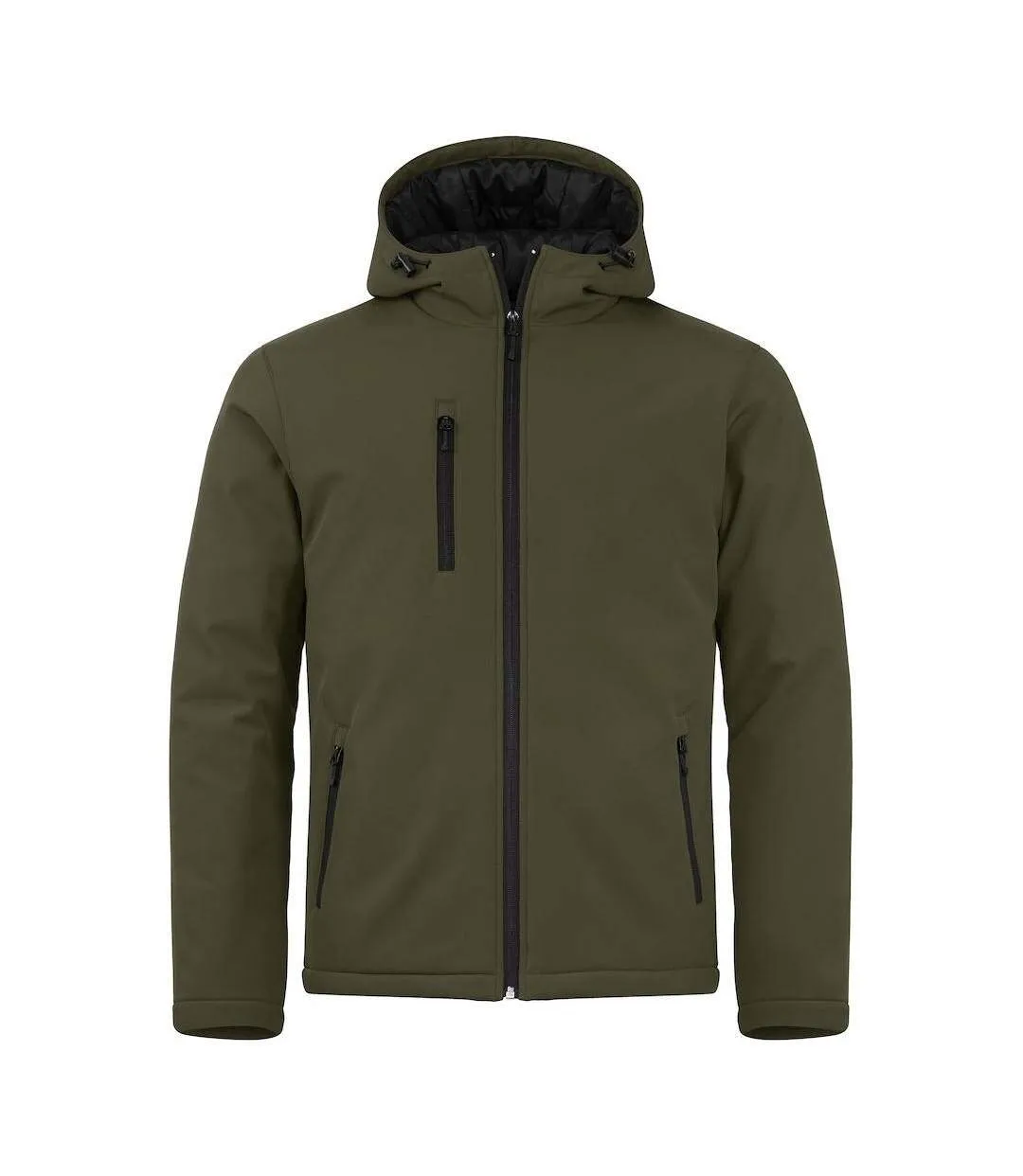Mens Padded Soft Shell Jacket Fog Green Clique-1