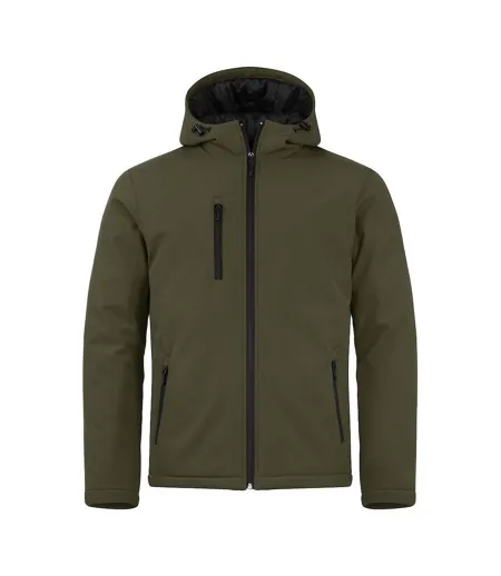 Mens Padded Soft Shell Jacket Fog Green Clique
