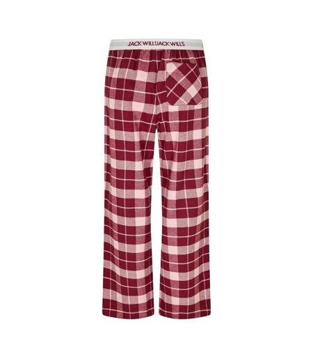 Bas De Pyjama Motif/style À Carreaux Femme Bordeaux Rose Jack Wills