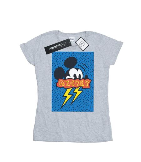 Disney T-shirt en coton Mickey Mouse 90s Flash - Femmes/Dames (Gris sportif) - UTBI32079