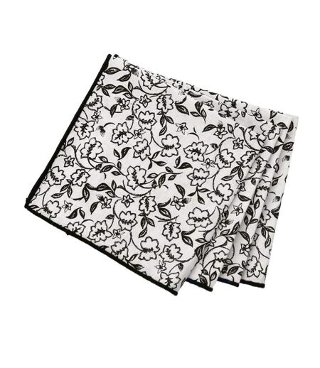 Lot de 4 Serviettes de Table Linette 40x40 Écru & Noir