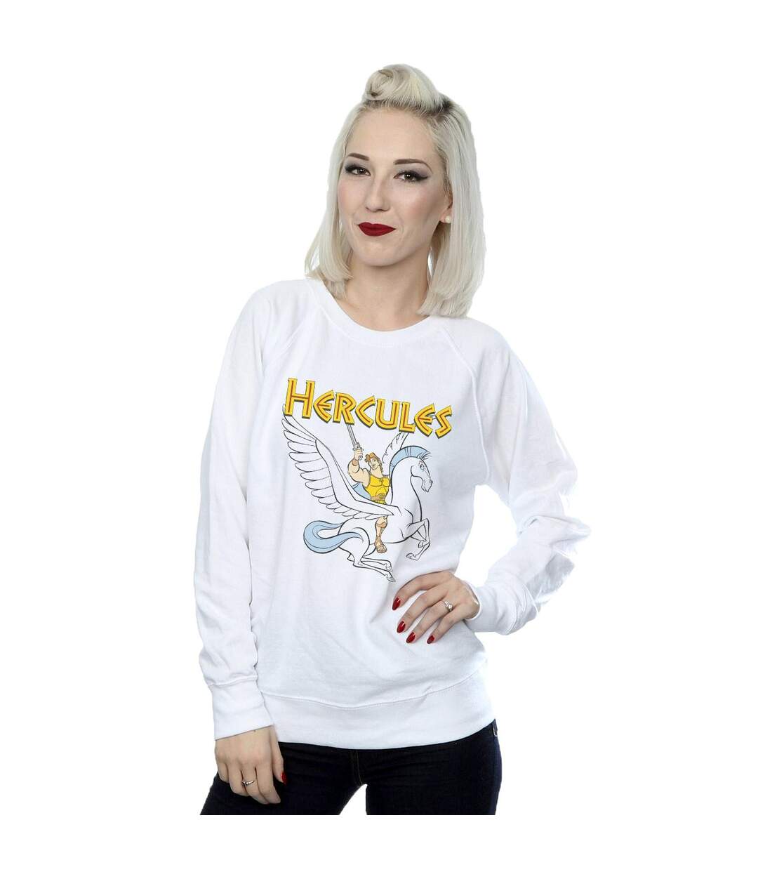 Disney - Sweat HERCULES WITH PEGASUS - Femme (Blanc) - UTBI13450-2