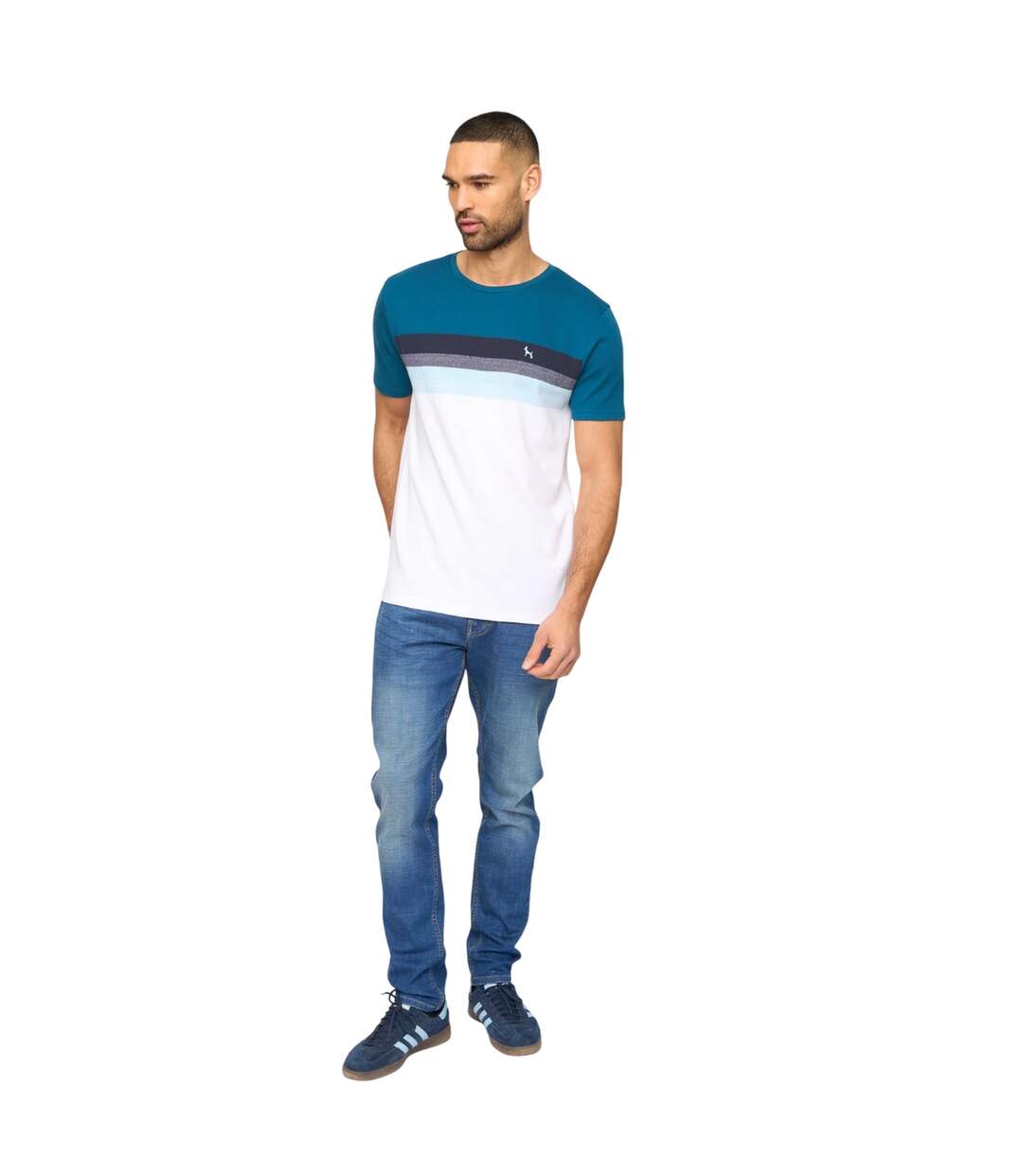 Mens Kemble T-shirt Teal Navy Bewley & Ritch-4