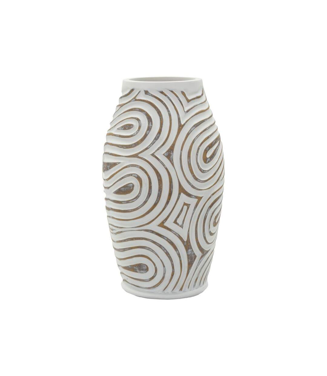 Vase Design en Résine Oblix 35cm Blanc-1