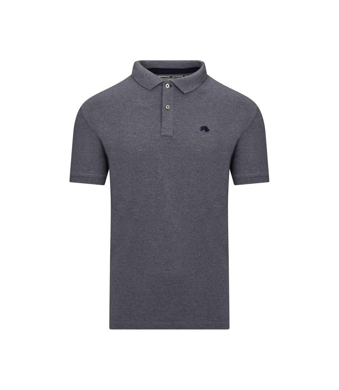 Mens Classic Organic Polo Shirt Grey Marl Raging Bull-1