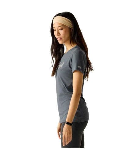 T-shirt De Marche Motif/style Imprimé Graphique Fingal Femme Gris Bleu Foncé Imprimé Graphique Regatta