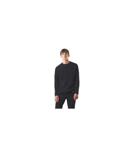 Mens Marylebone Cable Knit Long-sleeved Sweater Top Black Pretty Green