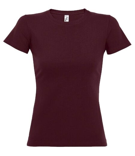 T-shirt manches courtes - Femme - 11502 - rouge bordeaux