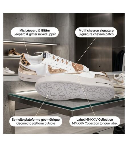OZABI Sneakers Léopard Glitter Femme Plateforme MMXXIV 36-41