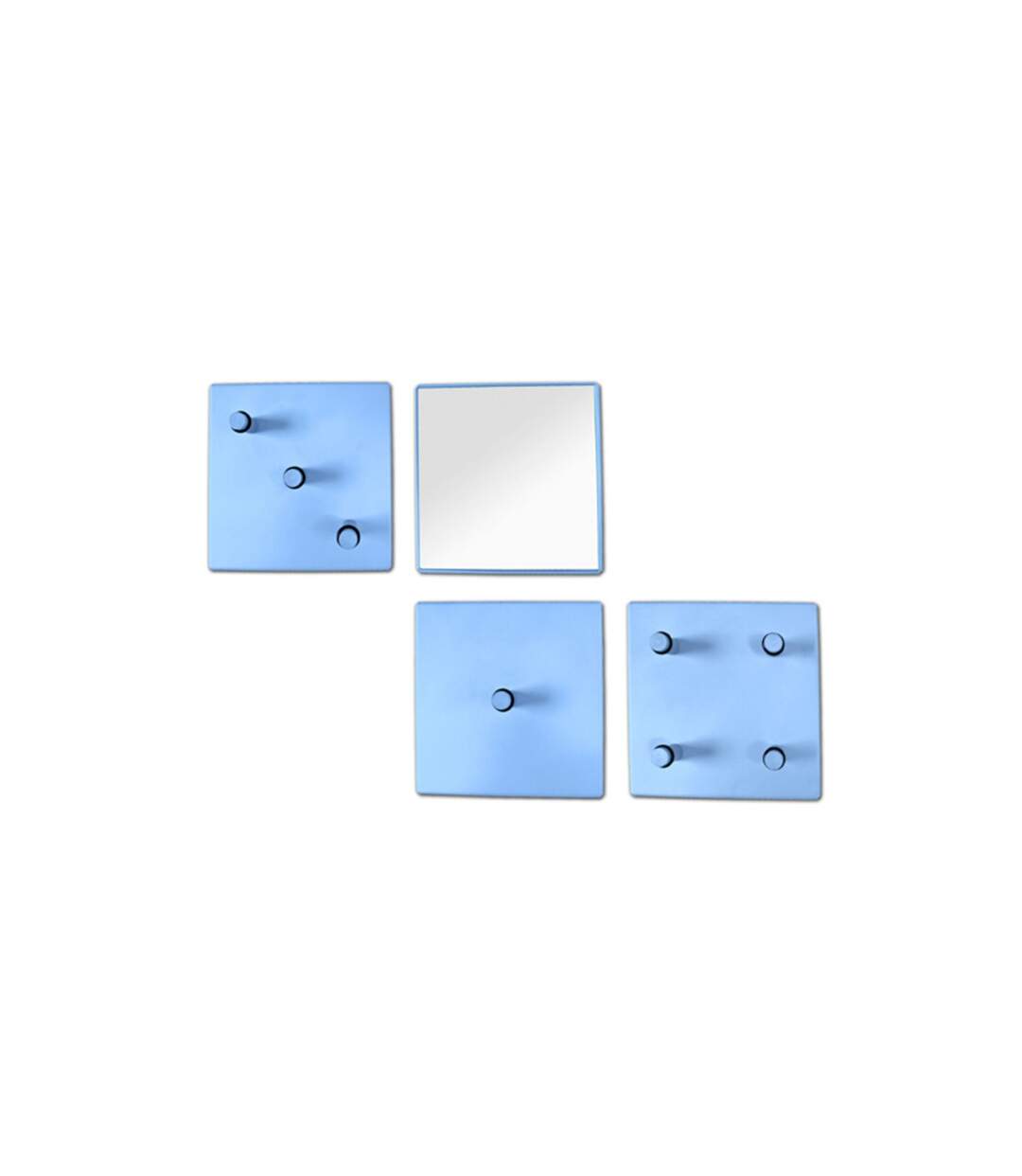 Lot de 4 Patères en Métal Laqué 15cm Bleu-1