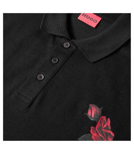 Mens Dardigo Rose Polo Shirt Black Hugo