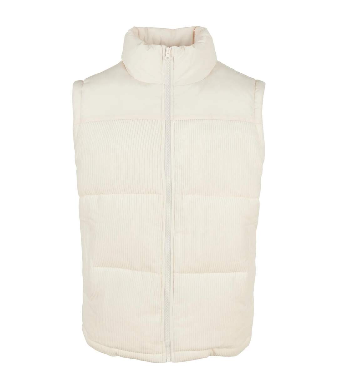 Mens cord gilet white sand Urban Classics-1