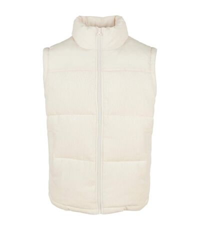 Mens cord gilet white sand Urban Classics