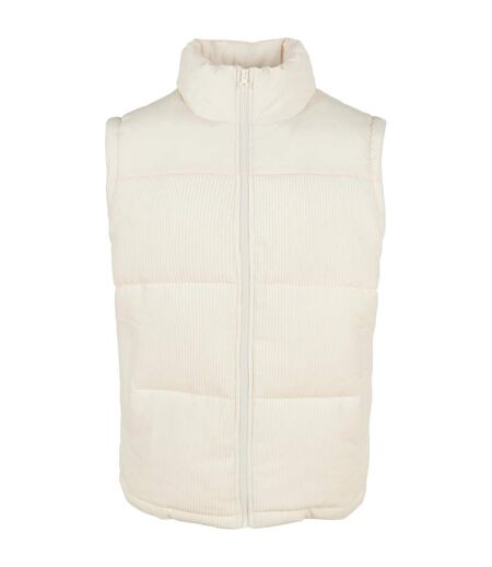 Mens cord gilet white sand Urban Classics