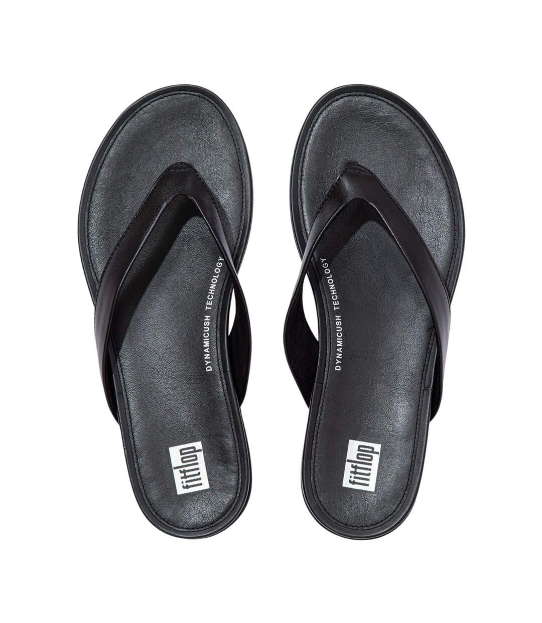 Womens/ladies Gracie Leather Flat Flip Flops All Black FitFlop-2
