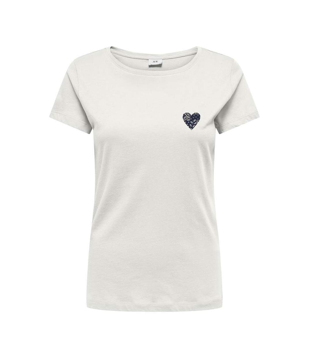 T-Shirt blanc/marine femme jdy paris-1
