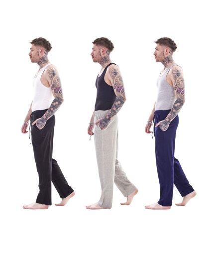 Pack Of 3  Mens Lounge Pants  Black Navy Grey Keanu
