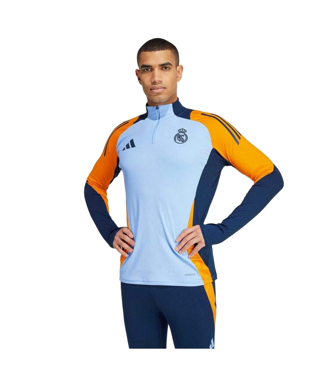 Mens Tiro 24 Competition Real Madrid Cf Tracksuit Top Blue Glow Orange Adidas-1
