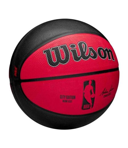 Ballon De Basket Motif/style Nba Miami Heat Taille 7 Noir Rouge Wilson