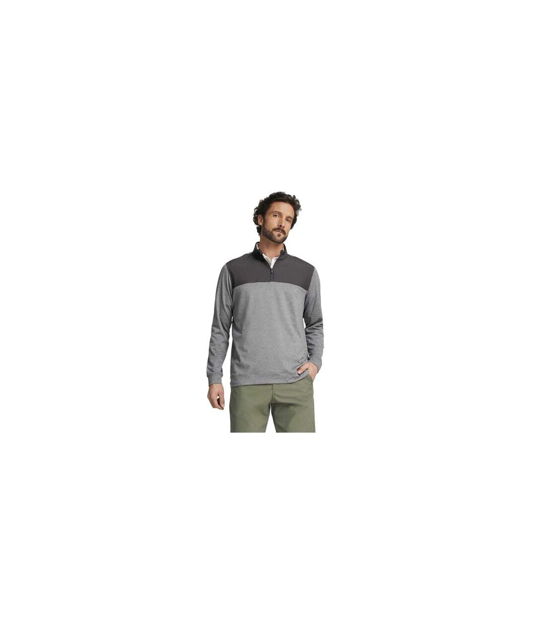 Mens Cloudspun Colour Block Jumper Black Puma-1