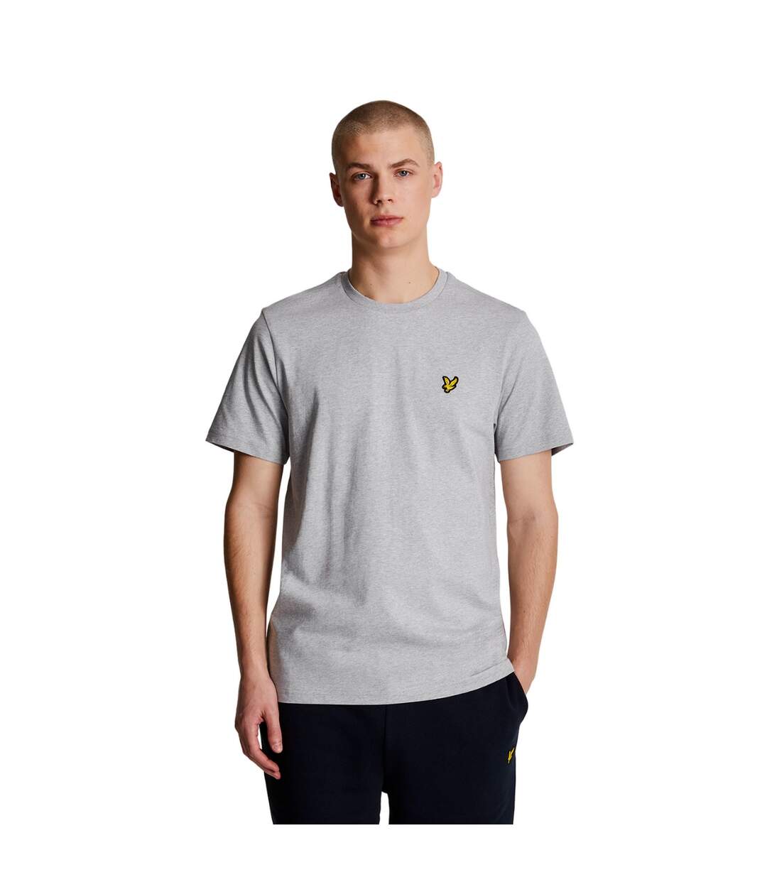 T-shirt uni pour hommes marl gris clair Lyle & Scott-1