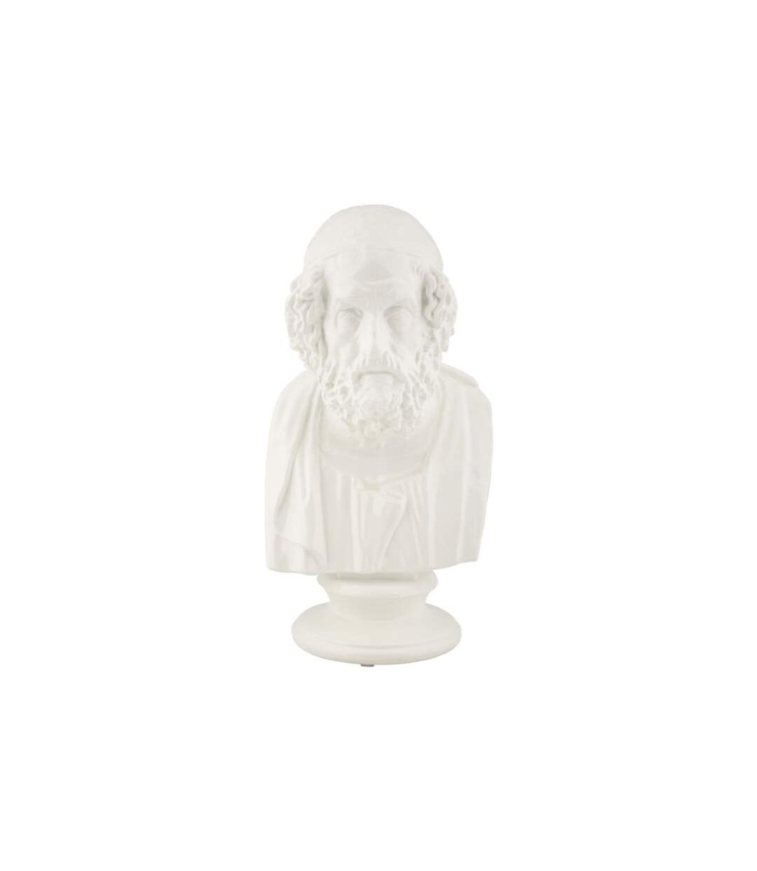 Buste Homme en Résine Sage 25cm Blanc-1
