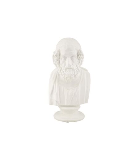 Buste Homme en Résine Sage 25cm Blanc