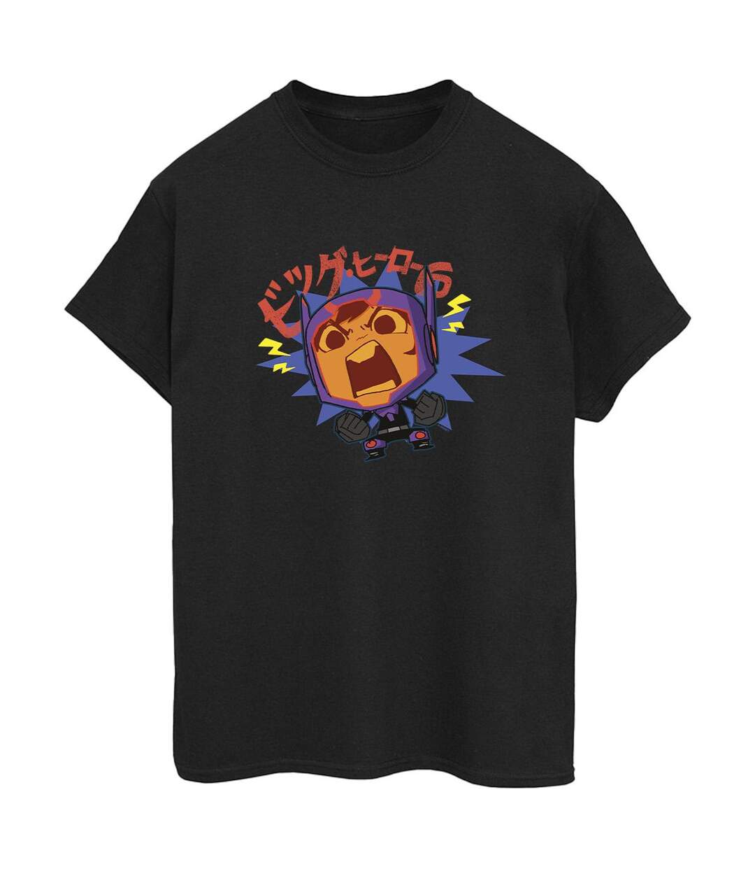 Disney Femme/Les femmes Big Hero 6 Baymax Hiro Angry Manga Cotton Boyfriend T-Shirt (Noir) - UTBI15763-1