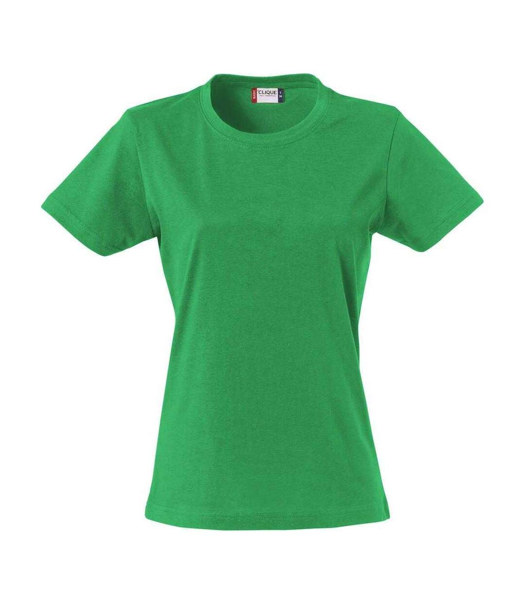 Womens/ladies Plain T-shirt Apple Green Clique-1