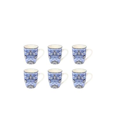 Lot de 6 Mugs en Porcelaine Jaipur 30cl Bleu